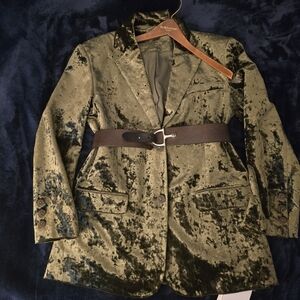 KXL Studios Olive Velvet Blazer Size S